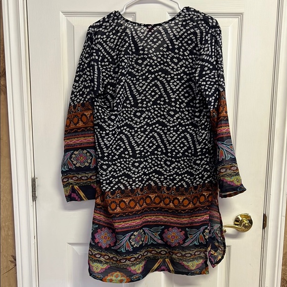 Raj 100% Cotton Bohemian Patterned Tunic Dress - Picture 3 of 3